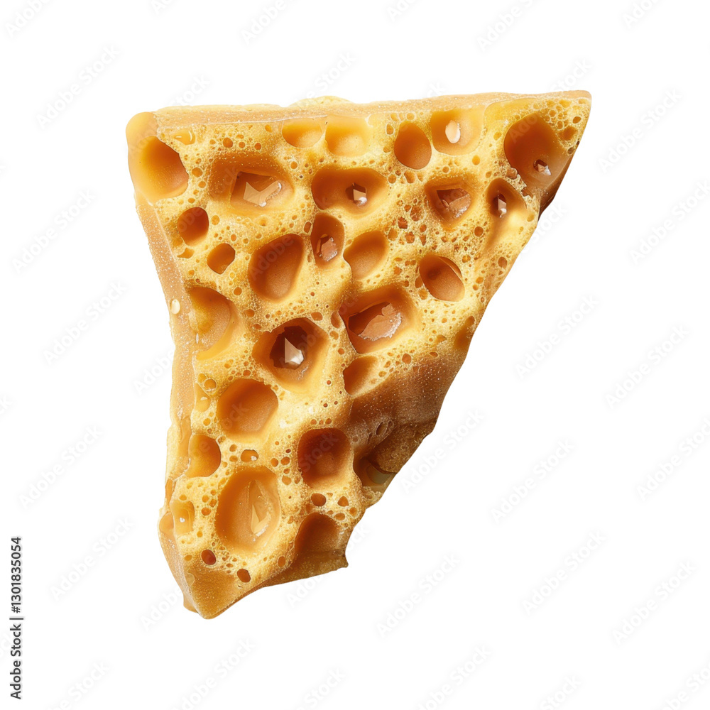 Aufkleber honeycomb piece with unique texture and golden color, showcasing its natural hexagonal structure and