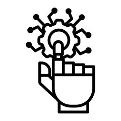 robotic hand Line Icon