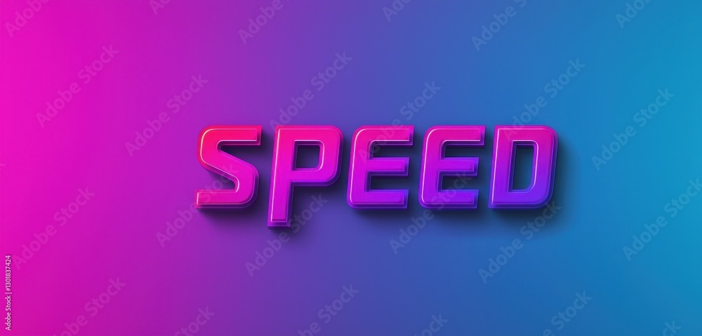 Poster dynamic text illustration emphasizing speed with vibrant colors