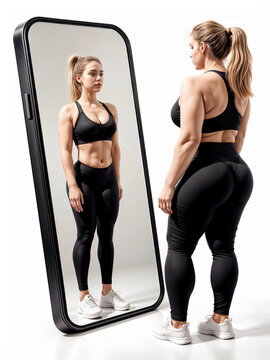 Virtual vs. Reality &ndash; Woman Seeing Herself Through Social Media. The Influence of Digital Perception. 