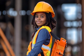 Photo Young Engineer Construction Site Safety Gear Future Career