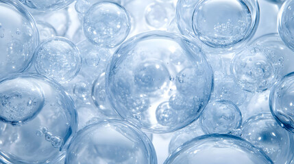 Abstract Background - Blue Water Bubbles, Oxygen, Purity, Clean, Fresh, Transparent, Liquid, Macro, Abstract, Background