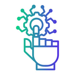 robotic hand Line Gradient Icon