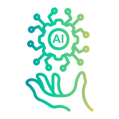 artificial intelligence. ai Line Gradient Icon