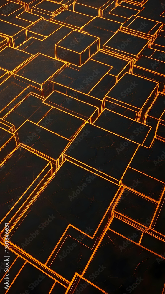 Poster glowing 3d cube abstract background