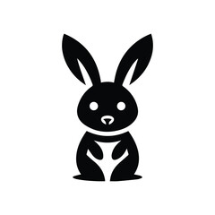 Fototapeta premium bunny icon, cute rabbit logo isolated on transparent background 