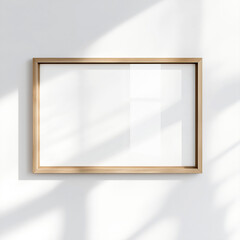 Wooden mock up poster frame on the wall