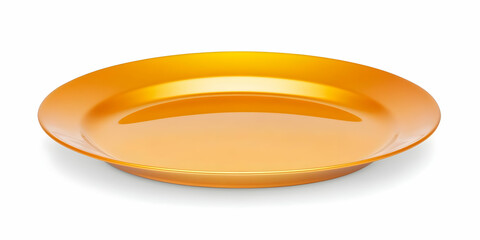 3D Illustration Empty Orange Plate on White Background