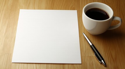Clean Lined Note Paper with a Minimalist Desk Setup, Note Paper Background
