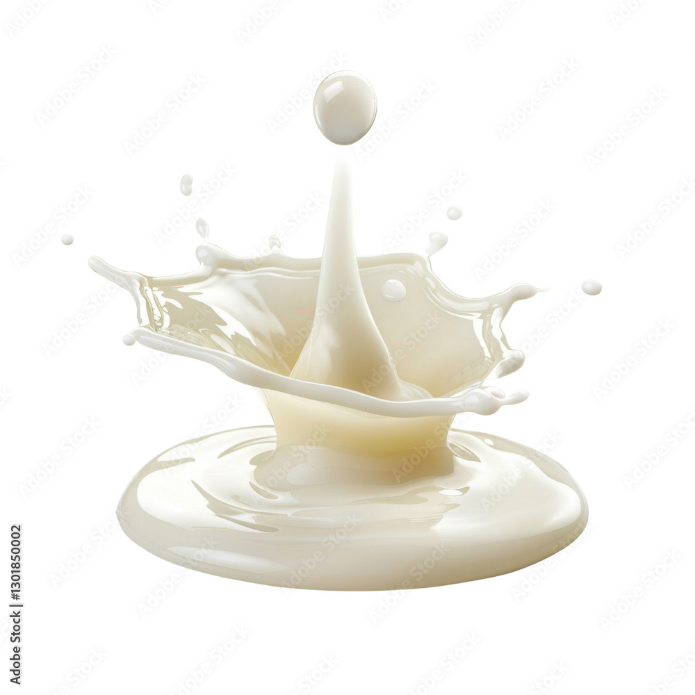 Aufkleber creamy liquid splash with droplets creating dynamic visual effect. smooth texture and glossy surface