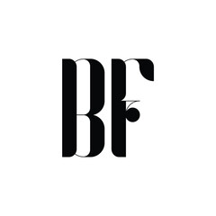 BF monogram logo design letter text name symbol monochrome logotype alphabet character simple logo