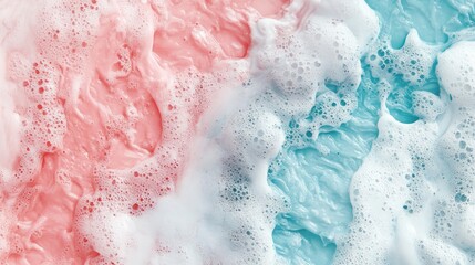 Fototapeta premium Abstract Pastel Foam Swirl: A Dreamy Pink and Blue Texture