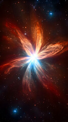 Fototapeta premium Cosmic Flower Illustration - Nebula, Stars, Galaxy, Space, Astronomy, Universe, Cosmos, Celestial, Science, Exploration