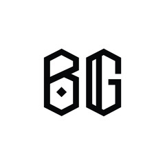 BG monogram logo design letter text name symbol monochrome logotype alphabet character simple logo