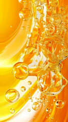 Abstract Background Illustration Golden Liquid Bubbles Flowing