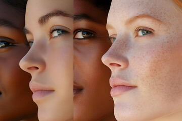 Obraz premium Illustration of Diverse Skin Tones, Beauty, and Freckles