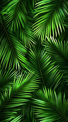 Tropical Background Illustration Green Palm Leaves Jungle