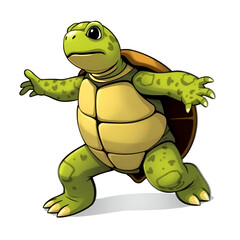 Fototapeta premium turtle cartoon isolated on white 