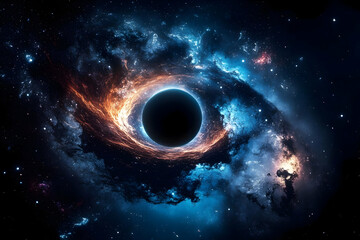 Illustration - Cosmic Abyss Black Hole Nebula Stars Galaxy Space Astronomy
