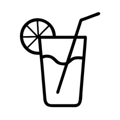 Refreshing drink icon in black outline vector style