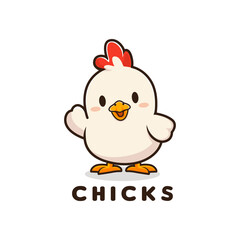 Minimalist Chick Logo. Creative Line Art Icon with Modern Style