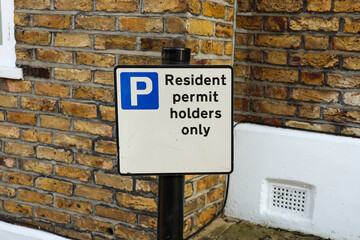 Fototapeta premium Resident permit holders only sign