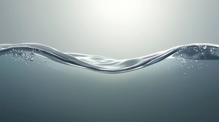 Abstract water surface ripples, smooth waves, serene background, digitally created, stock photo