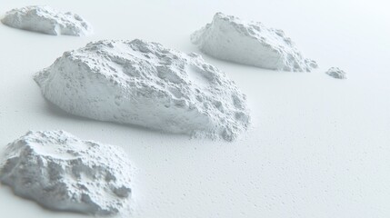Abstract white textured mounds, minimalist background, digital art, possible use for design elements