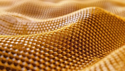 Close-up view of a honeycomb structure showcasing its intricate patterns and textures