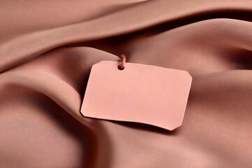 Photo Pink Tag on Fabric Texture, Label, Retail, Fashion, Clothing