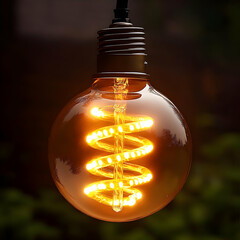 3D Illustration - Glowing Light Bulb, Filament, Energy, Electricity, Power, Illumination, Innovation, Bright, Idea, Design