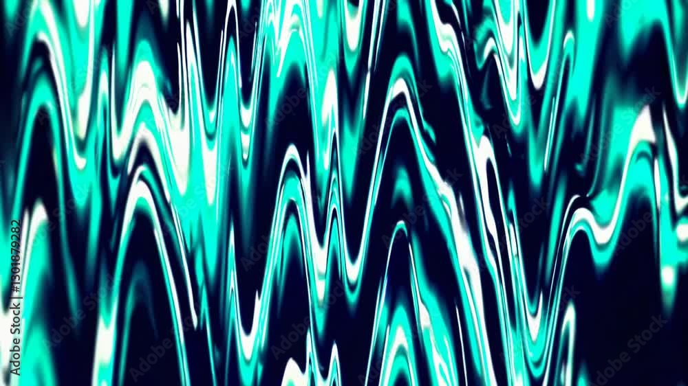Poster abstract pattern with blue and white waves on black background. modern art style