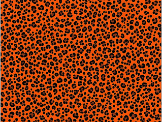 Illustration Background Orange and Black Leopard Spots Pattern