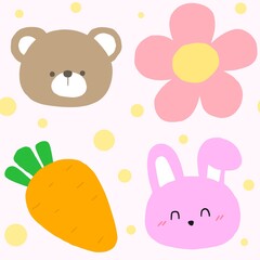 seamless pattern with teddy bear