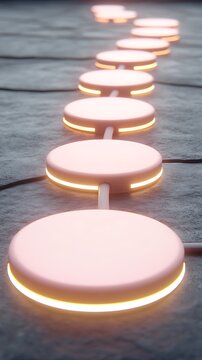 Aesthetic pathway illuminating modern, minimalist designs with ambient glow