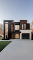 Photo Modern House Exterior Design Architecture Home Real Estate Building Residential Contemporary Suburban Property Dwelling