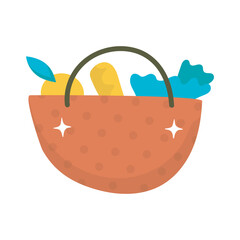 Fototapeta premium simple grocery bucket in flat vector design