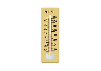 illustration of a mercury thermometer. traditional room thermometer. Vector illustration