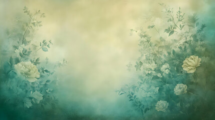 Abstract Background Illustration - Soft Green Floral
