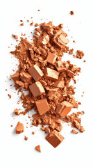 Fototapeta premium Photo Crumbled Orange Powder Makeup Beauty Cosmetics