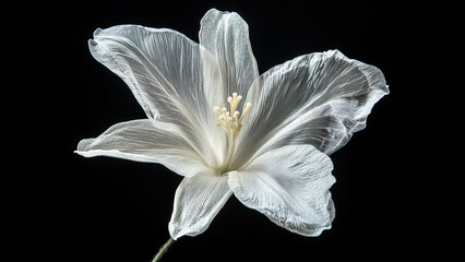 Beautiful white flower on black background