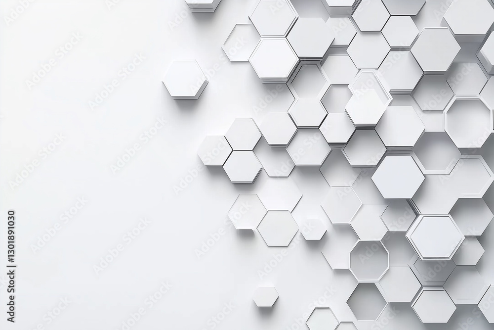 Poster modern abstract honeycomb mosaic pattern on a white background with polygonal design elements