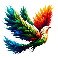 Obraz premium colorful feathers on white background