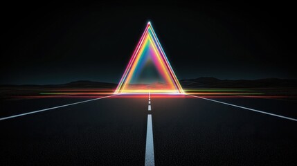 Colorful Triangle Roadway Night