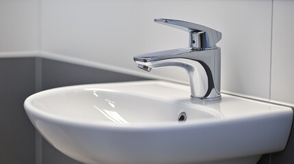 Modern Bathroom Sink Faucet Close-up