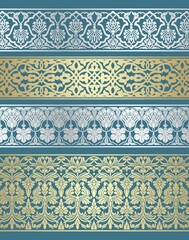 traditional paisley floral pattern, textile , Rajasthan, royal India	