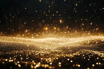 Obraz premium Abstract Background - Gold Glitter Sparkle Texture on Black