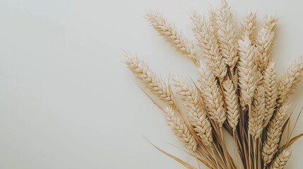 Dried Wheat Ears on White Surface