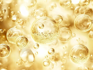Fototapeta premium Abstract Background Illustration Golden Bubbles Light Reflections