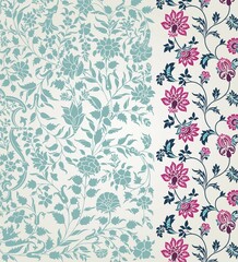 Fototapeta premium wedding card design, traditional paisley floral pattern , royal India 